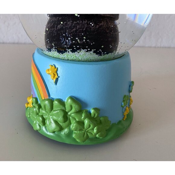 Peanuts Snoopy Woodstock Charlie Brown Musical Snow Globe St Patricks Day No Tag - Picture 10 of 15